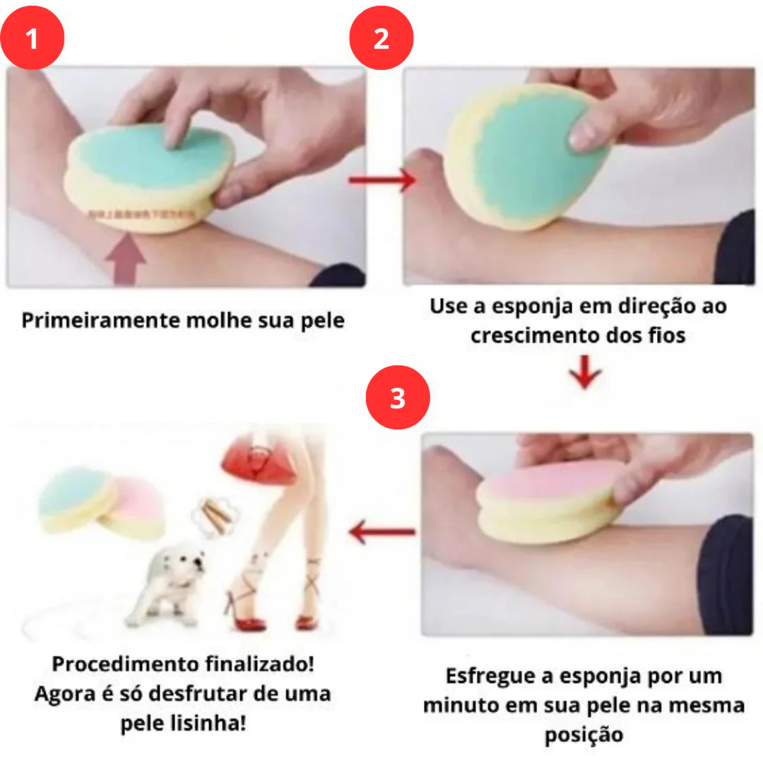 Esponja Depilatoria Removedor De Pelos Indolor Magica