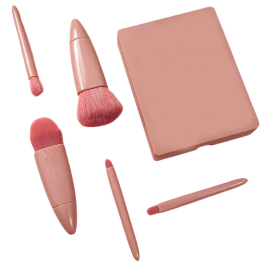 Mini kit 5 Pçs Pincéis De Maquiagem com Espelho